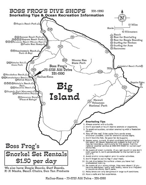 Big Island Snorkeling Map - Dianna Mehetabel