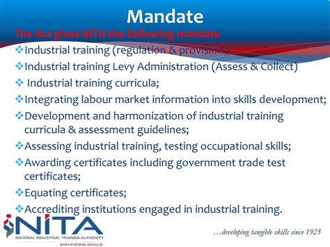 National Industrial Training Authority Ppt Download