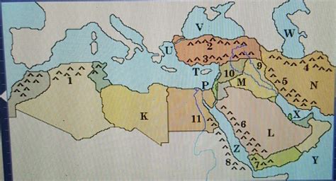 Middle East Map With Mountains And Deserts Interactive Map