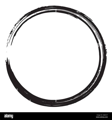 Black Enso Zen Art Sumi Ink Brush Illustration Stock Vector Image And Art