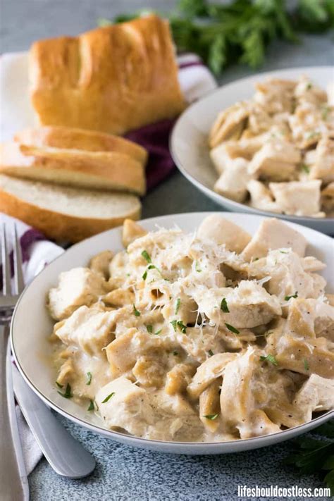 Easy Crock Pot Chicken Alfredo Video Life Should Cost Less