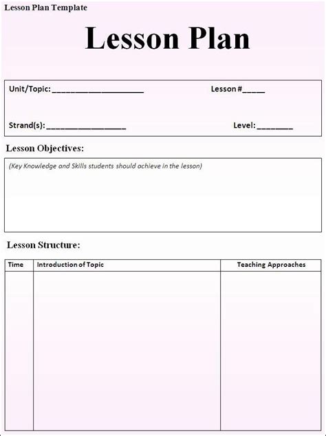 Unit Plan Template For Teachers Simple Template Design