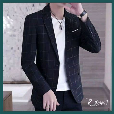 Jual Jas Kotak Tartan Blazer Motif Kotak Blazer Pria Shopee Indonesia