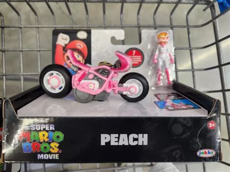 PRINCESS PEACH SUPER Mario Bros Movie 2023 Moto Con Figura 2 5 Pull