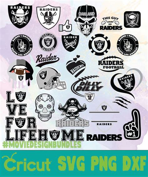 OAKLAND RAIDERS LOGO BUNDLES SVG PNG DXF - Movie Design Bundles