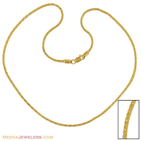 22k Gold Kids Chain14 Inch Chpl11934 22kt Gold Chain For Kids In