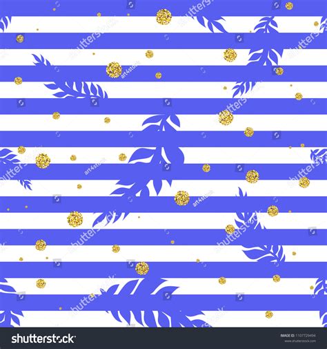 Tropical Seamless Pattern Gold Glitter Polka Stock Vector Royalty Free