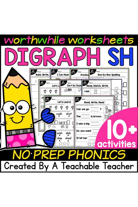 Sh Digraph Worksheets For Teaching Digraphs Sh A Teachable Teacher