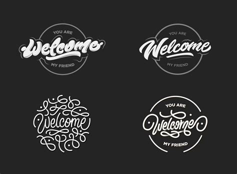 Welcome lettering bundle on Yellow Images Creative Store