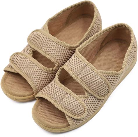 Zapatos para diabéticos para mujer sandalias de punta abierta de ancho