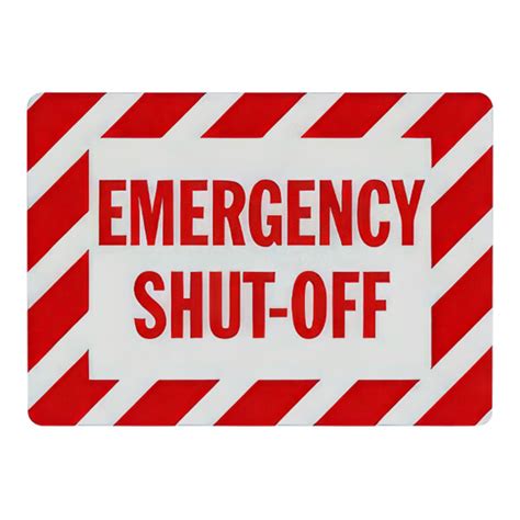 Lavex X Non Reflective Aluminum Emergency Shut Off Safety Sign