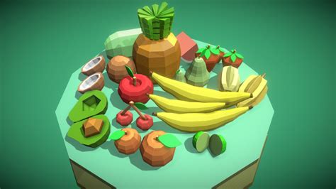 Low Poly Fruits Download Free 3d Model By Edwiixgg Edwin3d