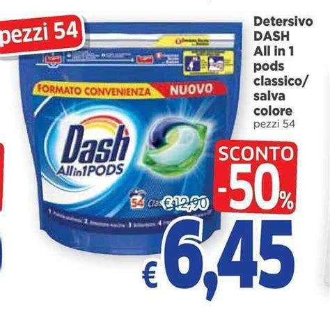 Dash Detersivo All In Pods Classico Salva Colore Pezzi Offerta Di