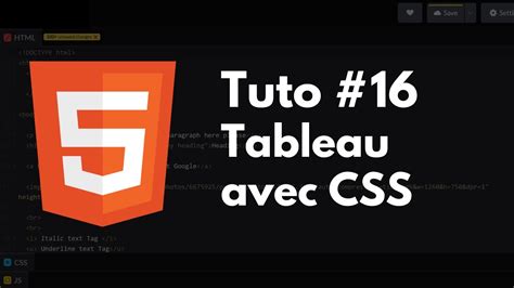 Tuto HTML 16 Style de tableau HTML Utiliser CSS pour améliorer l