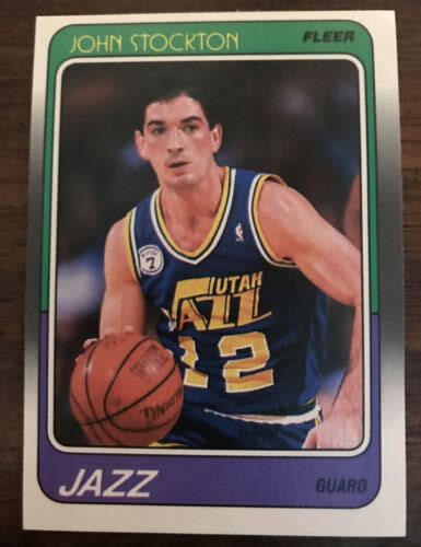 Fleer John Stockton Rookie Utah Jazz Nba Basketball Card