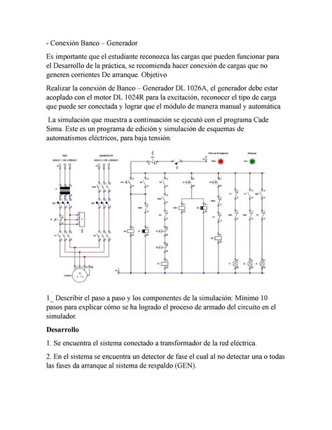 Eva 3 informe 3 sensores y actuadores Conexión Banco Generador Es