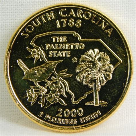 P K Gold Layered South Carolina State Commemorative Quarter