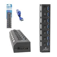 Hub USB Lehmox 7 Portas 3 0 Ley 199 Preto HUB0047LM