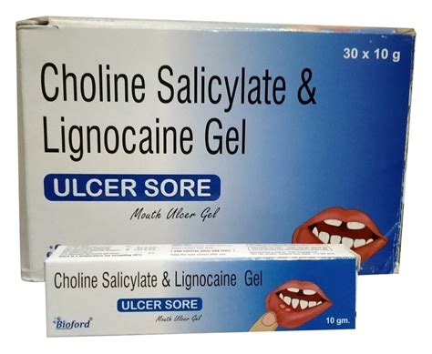 Choline Salicylate Lignocaine Sore Mouth Ulcer Gel As Directed By The