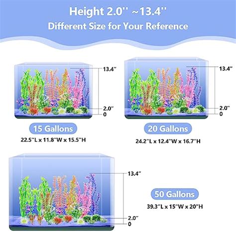 Fishdance Aquarium Plants Artificial Fish Tank Decorations Decor