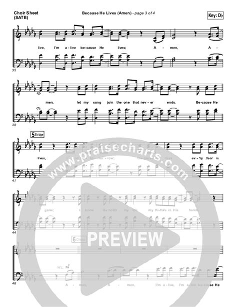 Because He Lives Amen Sheet Music Pdf Matt Maher Praisecharts