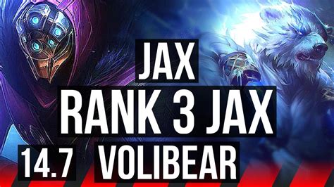 JAX Vs VOLIBEAR TOP Rank 3 Jax 9 1 6 Rank 10 Godlike JP