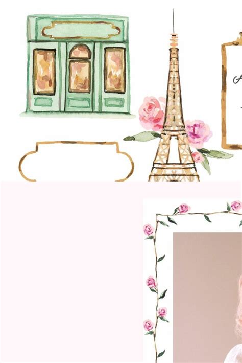 Paris Landmarks Watercolor Clipart Masterbundles