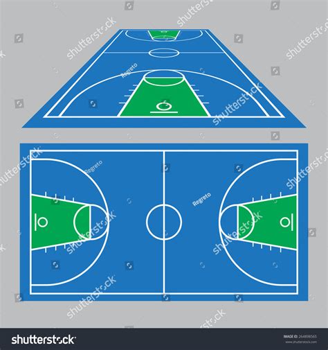 Vector Illustration Basketball Court Field Ground Stock Vector Royalty