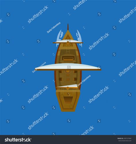 Sailing Ship Top View Vector Design Stock Vector 205727944 - Shutterstock