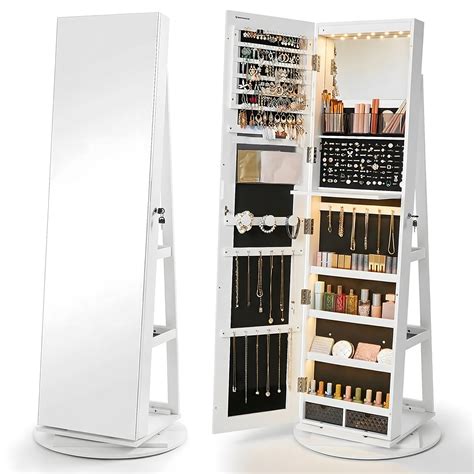Espelho Com Porta Joias - Espelho Porta Joias 360° com Organizador Interno