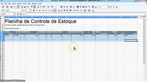 Planilha De Controle De Estoque Grátis Excel Baixar Imprimir Preencher