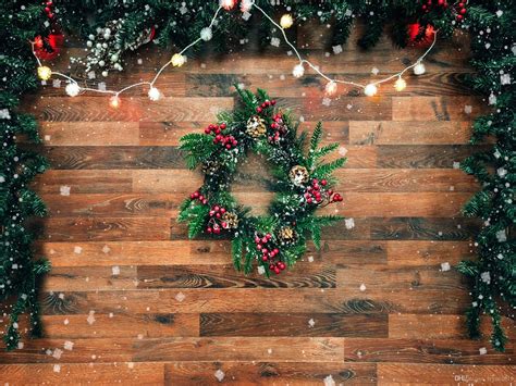 Christmas Fir Tree Garland Decoration Vinyl Photography Backdrops