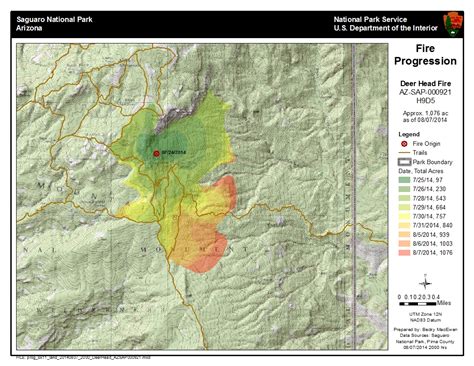 Deer Head Fire Grows Slightly Saguaro National Park Us National