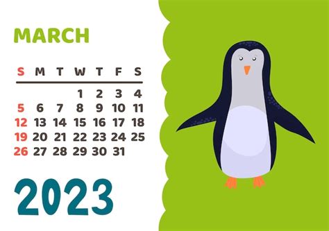 Premium Vector | Animals calendar 2023 cute monthly calendar with ...