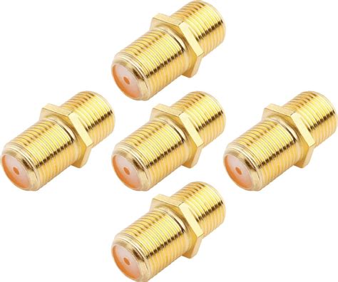 Coaxial Cable Connector F Type Rg6 Cable Extension Adapter Pack Of 5