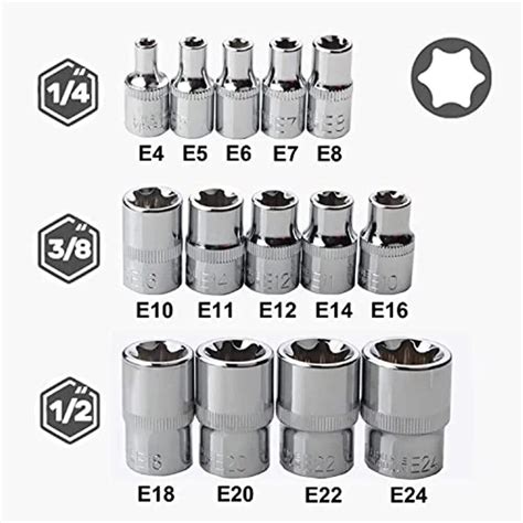 Pcs Precision Female E Star Torx Socket Set E E E Torx External