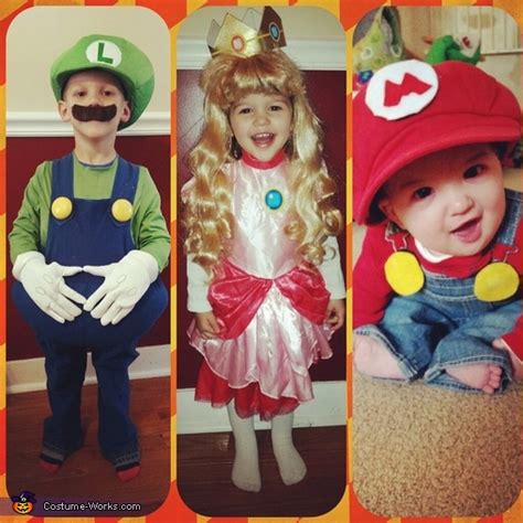 Mario, Luigi and Princess Peach Costume | Halloween Party Costumes - Photo 2/6