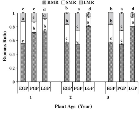 Changes In Root Rmr Shoot Smr And Leaf Mass Ratio Lmr In