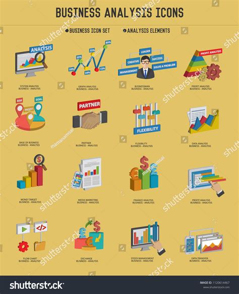 Business Analysis Vector Icon Set Stock Vector Royalty Free 1120614467 Shutterstock