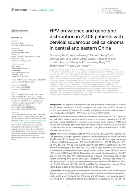 Pdf Hpv Prevalence And Genotype Distribution In Patients With