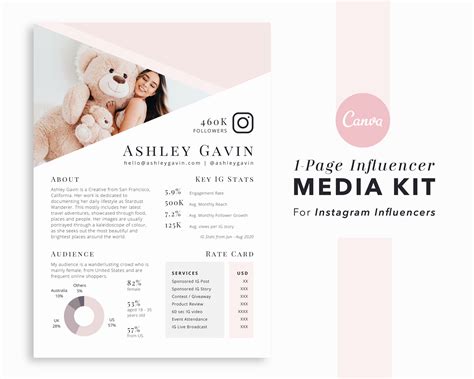 Paper Design Templates Media Kit Template For Canva Social Media