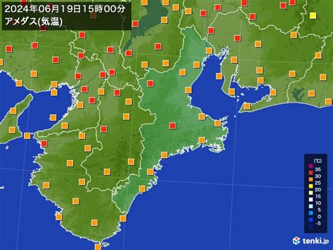 津三重県の過去のアメダス2024年06月19日 日本気象協会 Tenkijp