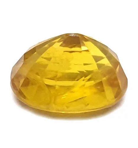 Oval Ct Ratti Certified Earth Mined Yellow Sapphire At Rs