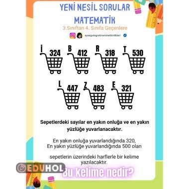 Yeni Nesil Matematik Sorusu Eduhol Etkinlik Ndir Oyun Oyna Test