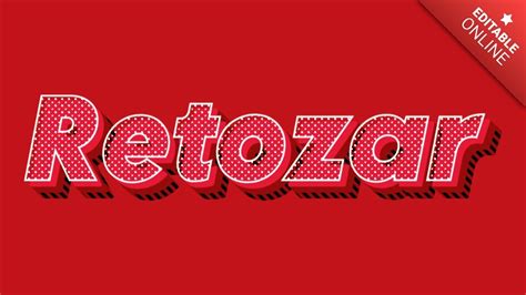 Retozar Pop Art Rojo 3d Efecto Generador De Efectos De Texto