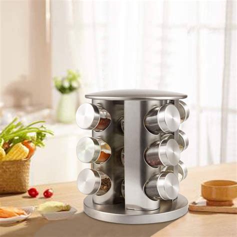 AWH Spice Jar Rack Revolving Rotating Countertop Spice Organizer