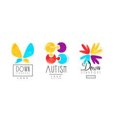 Bright Colored Logo With Symbol Of Autism Vector Image