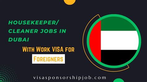 Housekeeper Cleaner Jobs In Dubai With Visa Sponsorship