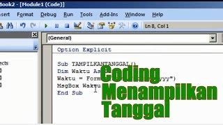 Cara Menampilkan Tanggal Di Visual Basic Excel Tanggal Dan Jam