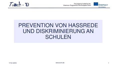 PREVENTION VON HASSREDE UND DISKRIMINIERUNG AN SCHULEN Ppt Herunterladen